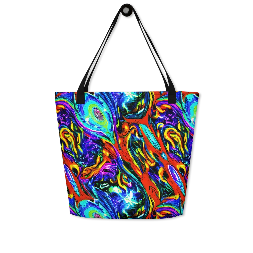 Atomic Marbling on Large Tote Bag W/ Pocket — Front