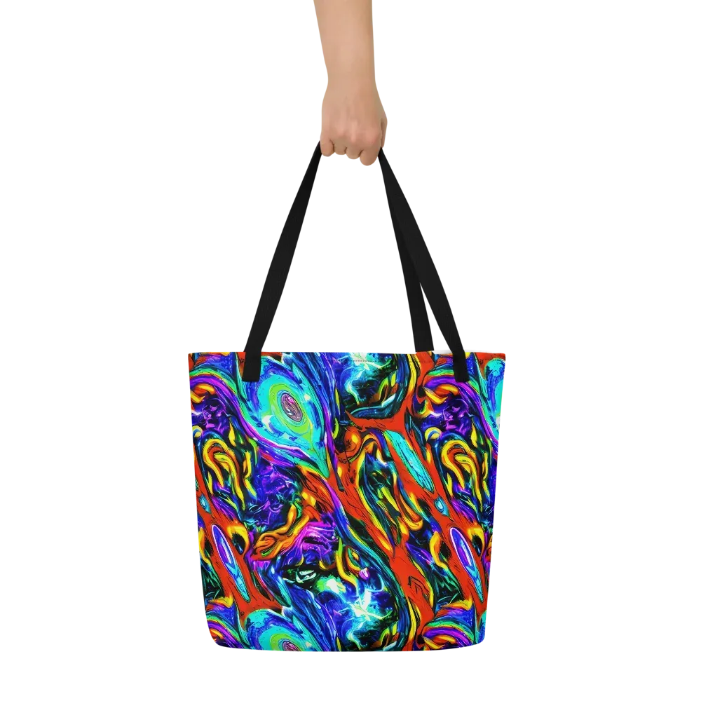 Atomic Marbling on Large Tote Bag W/ Pocket — Front