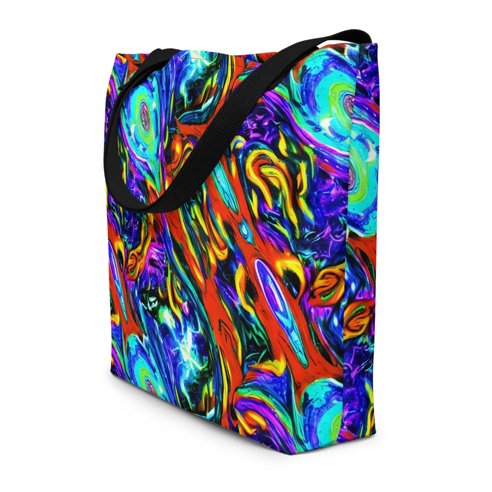 Atomic Marbling on Large Tote Bag W/ Pocket — Front