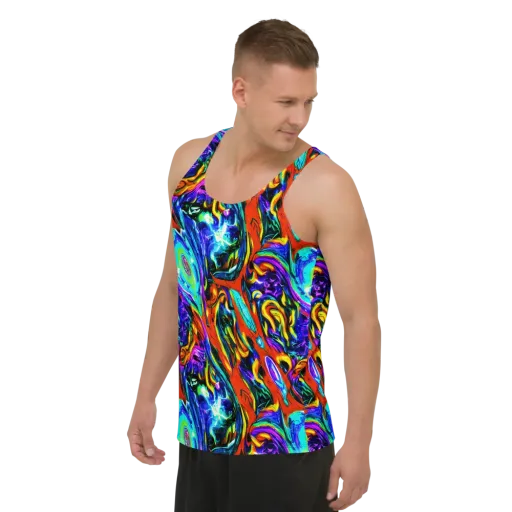 Atomic Marbling on a Men's Tank Top