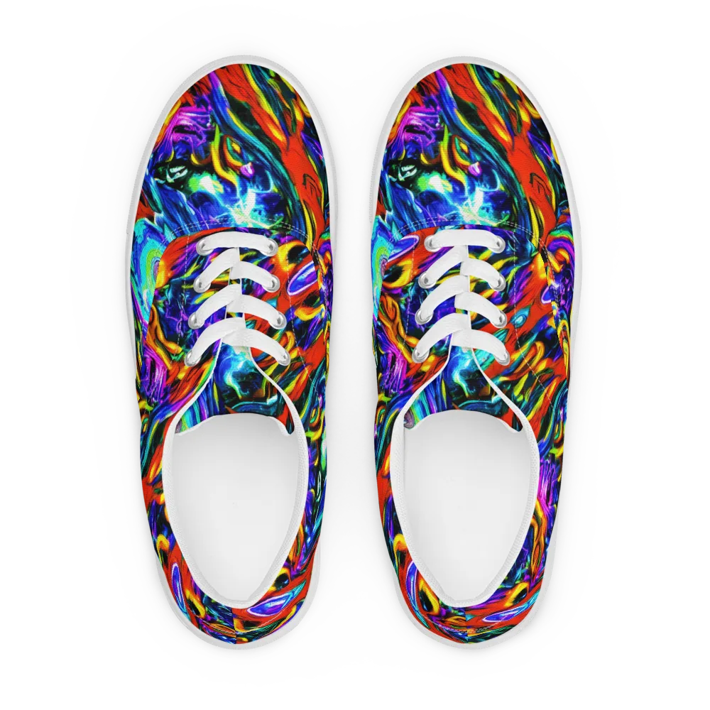 Atomic Marbling on Men's Lace-Up Canvas Shoes — Front