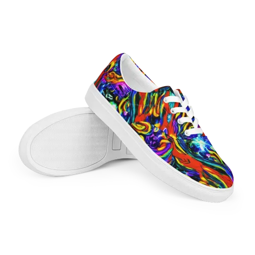 Atomic Marbling on a Men's Lace-Up Canvas Shoes