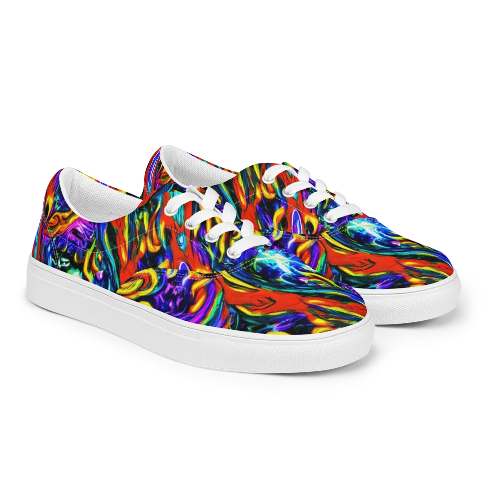 Atomic Marbling on Men's Lace-Up Canvas Shoes — Right Front
