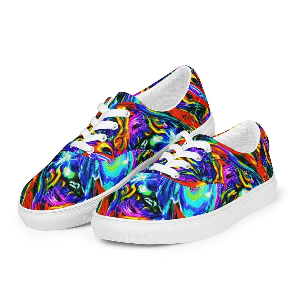 Atomic Marbling on Men's Lace-Up Canvas Shoes — Left Front