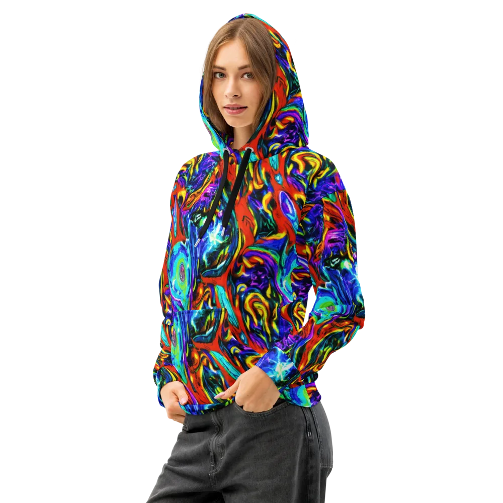 Atomic Marbling on Cotton Hoodie — Left Front