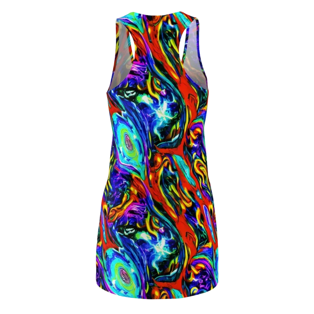 Atomic Marbling on Racerback Dress — Back