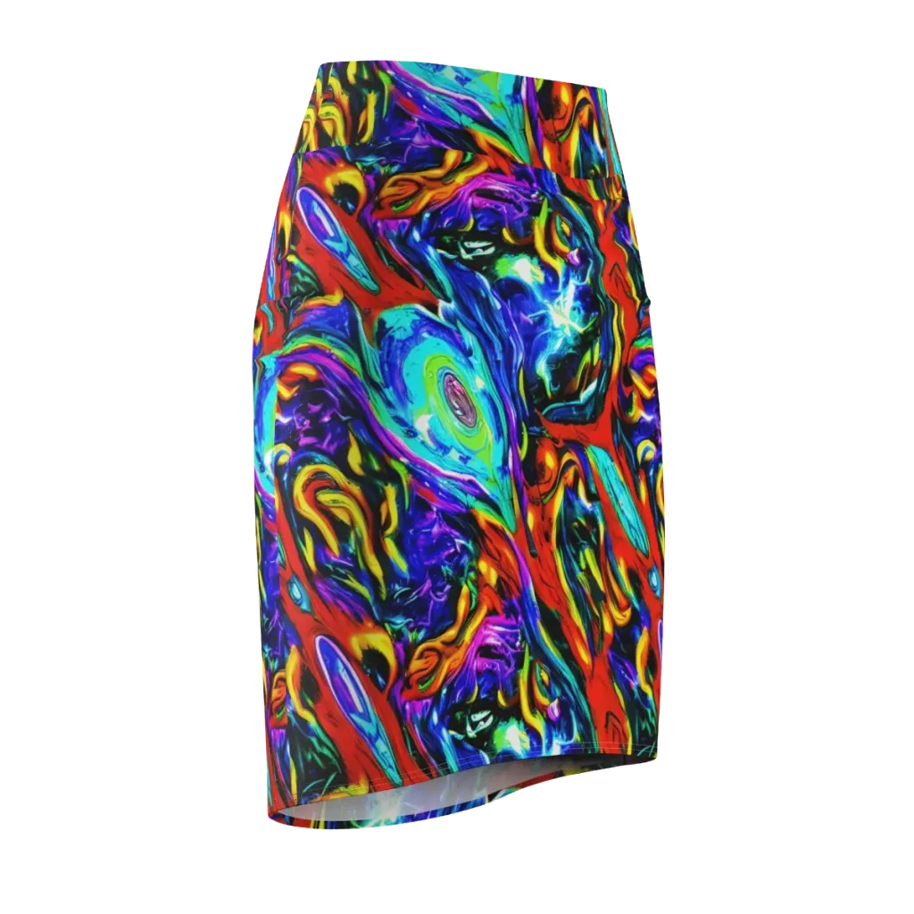 Atomic Marbling on Pencil Skirt — Front Side