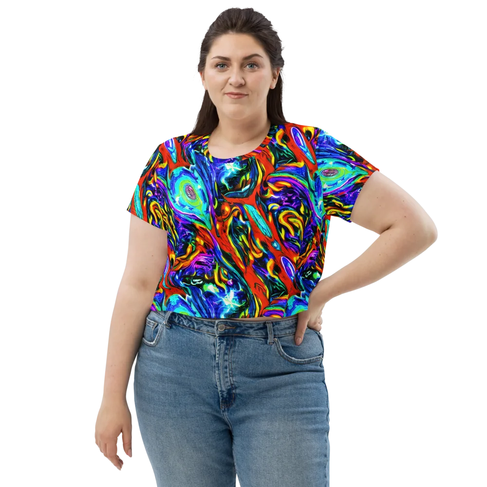 Atomic Marbling on Crop Tee — Front