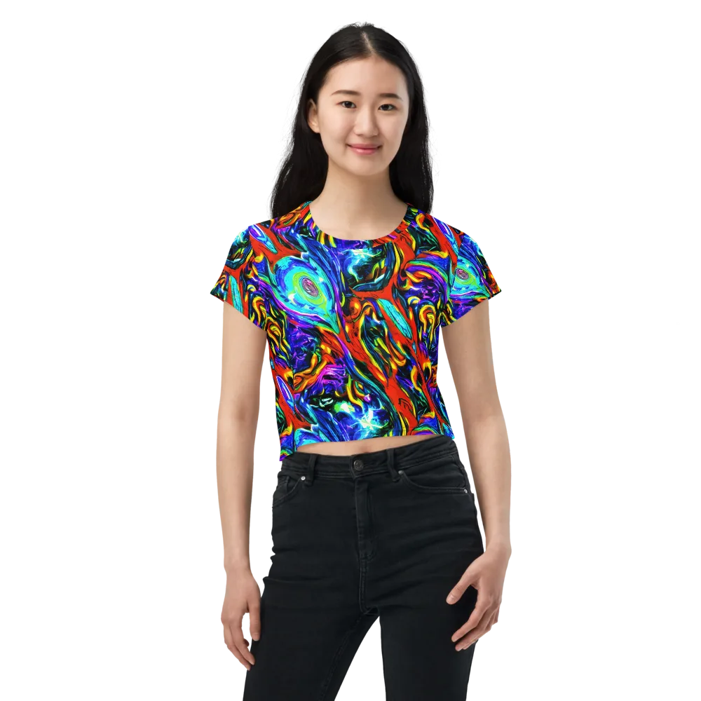 Atomic Marbling on Crop Tee — Front
