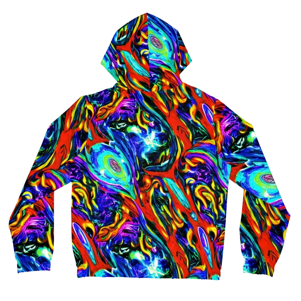 Atomic Marbling on Women's Full-Zip Hoodie — Back