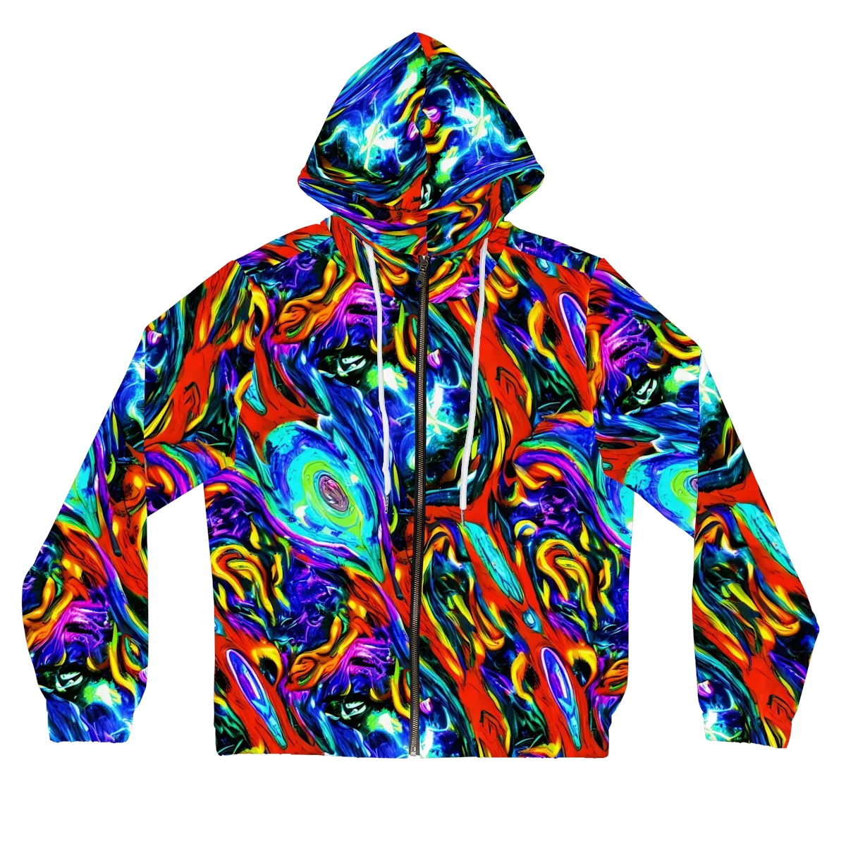 Atomic Marbling on Women's Full-Zip Hoodie — Front