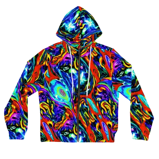 Atomic Marbling on a Women's Full-Zip Hoodie