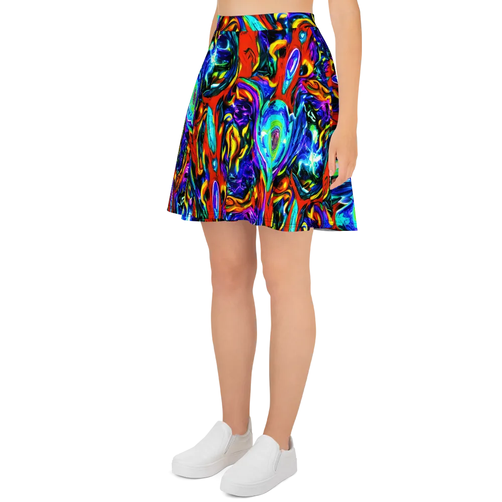 Atomic Marbling on Skater Skirt — Left