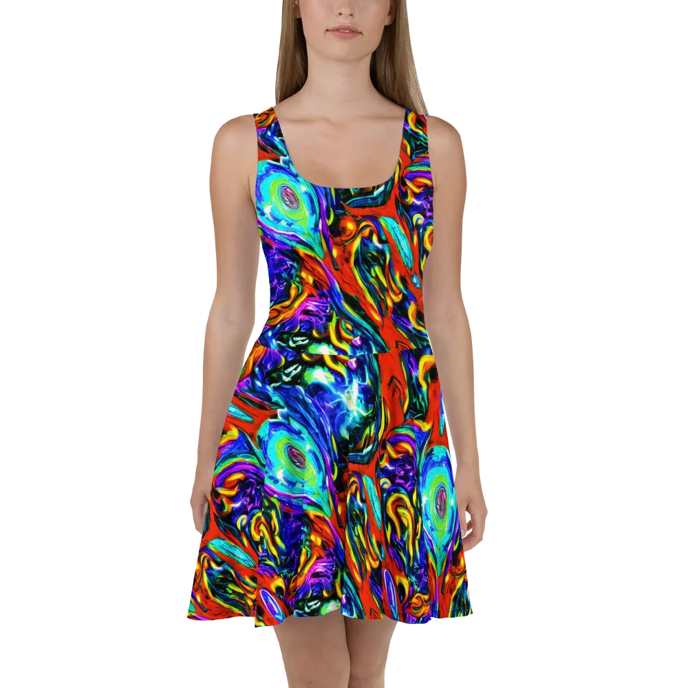 Atomic Marbling on Skater Dress — Front