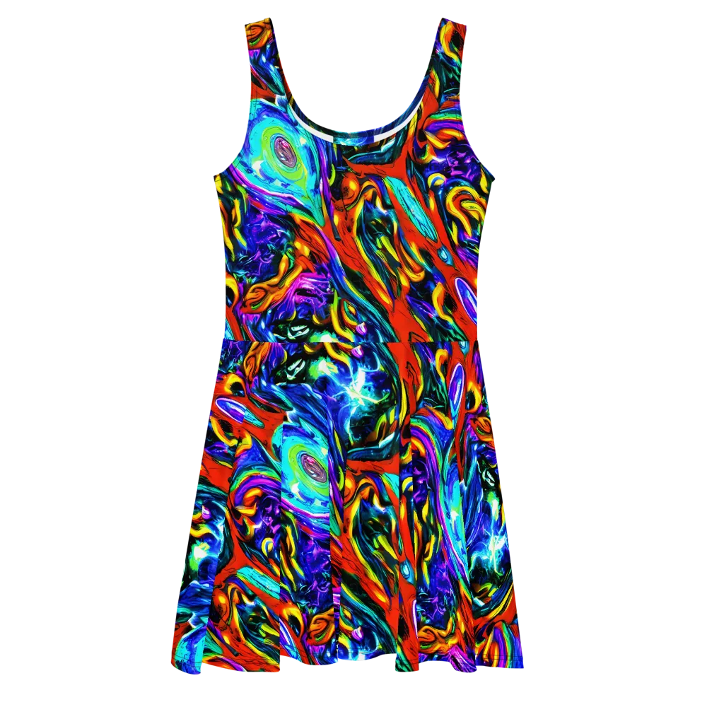 Atomic Marbling on Skater Dress — Front