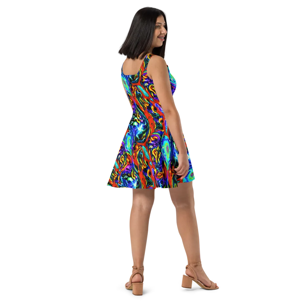 Atomic Marbling on Skater Dress — Right