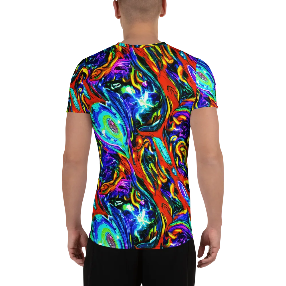 Atomic Marbling on Men's Athletic T-Shirt — Back