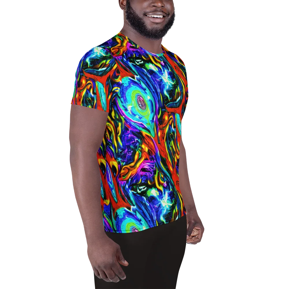 Atomic Marbling on Men's Athletic T-Shirt — Right