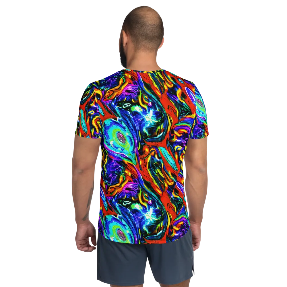 Atomic Marbling on Men's Athletic T-Shirt — Back