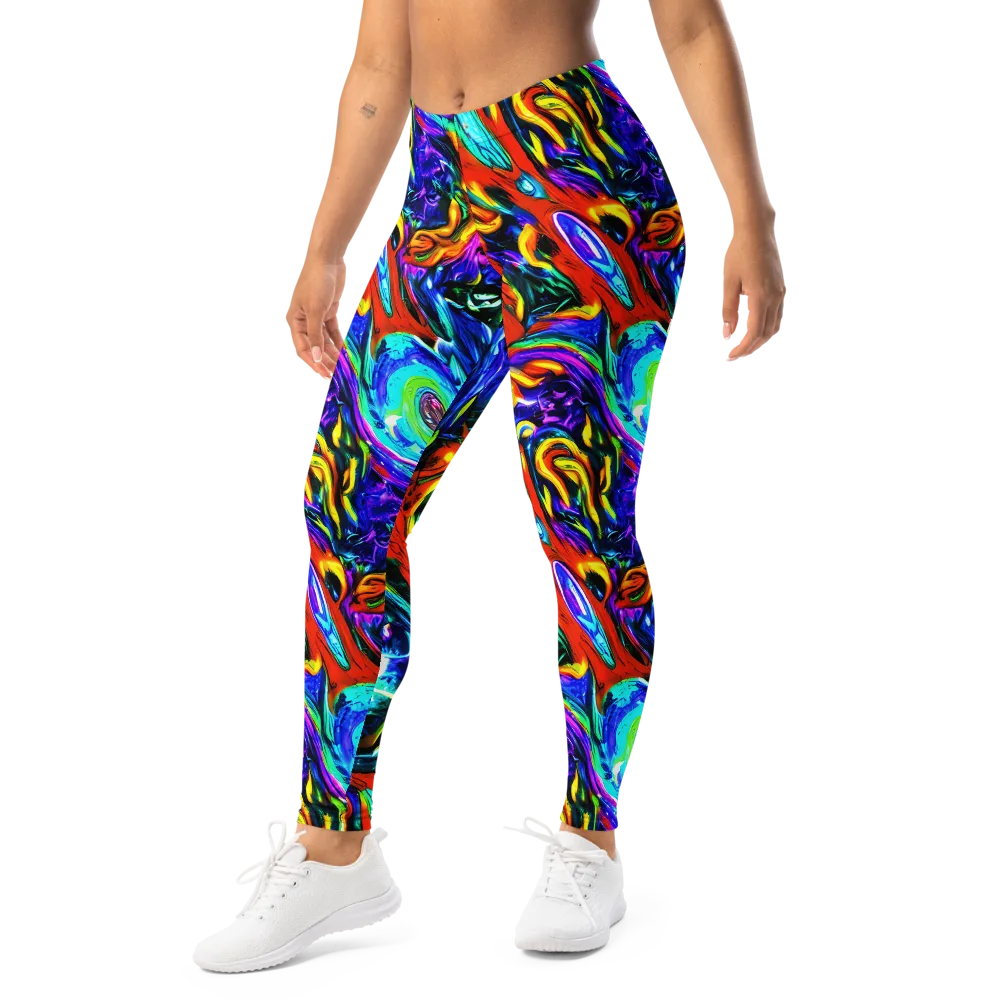 Atomic Marbling on Leggings — Left Front
