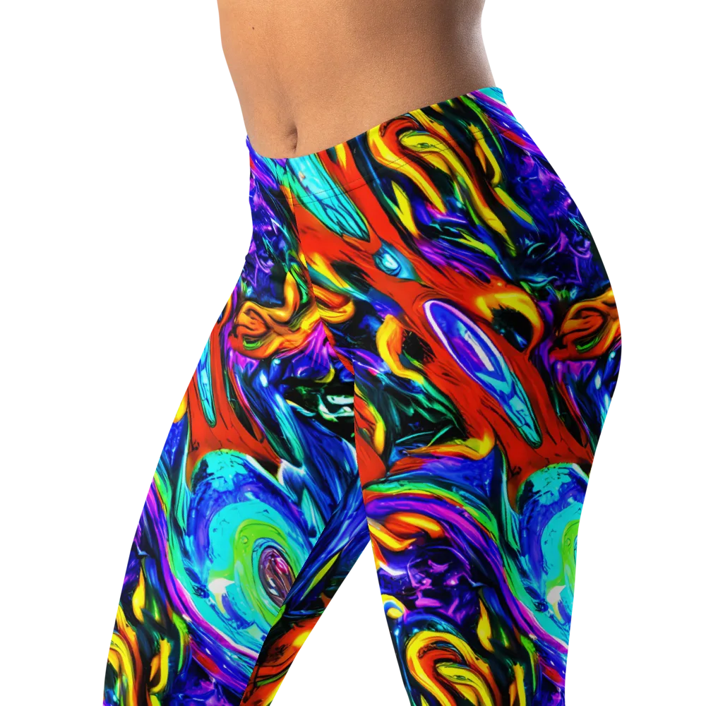 Atomic Marbling on Leggings — Left Front