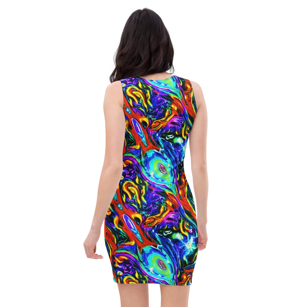Atomic Marbling on Bodycon Dress — Back