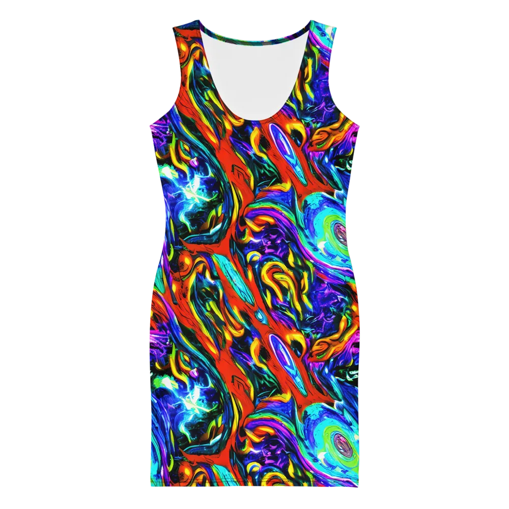 Atomic Marbling on Bodycon Dress — Front