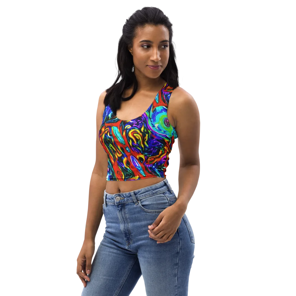 Atomic Marbling on Crop Top — Left Front