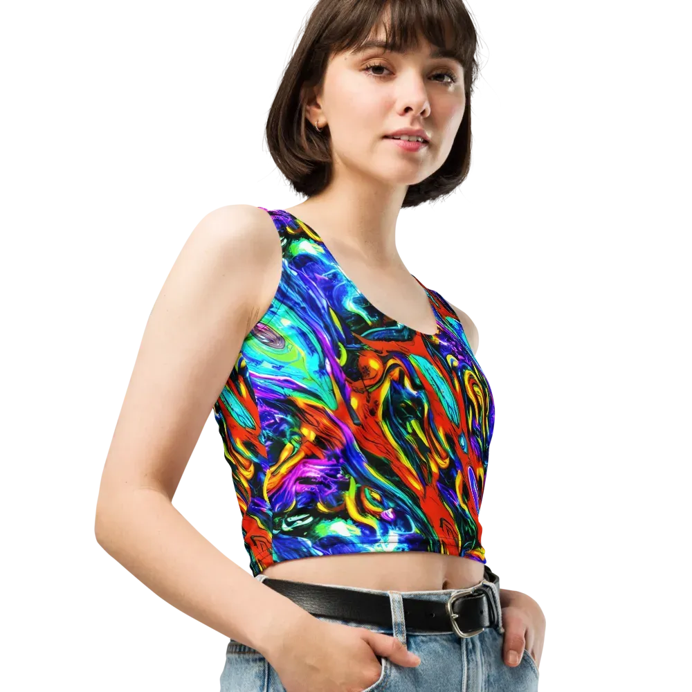 Atomic Marbling on Crop Top — Right Front