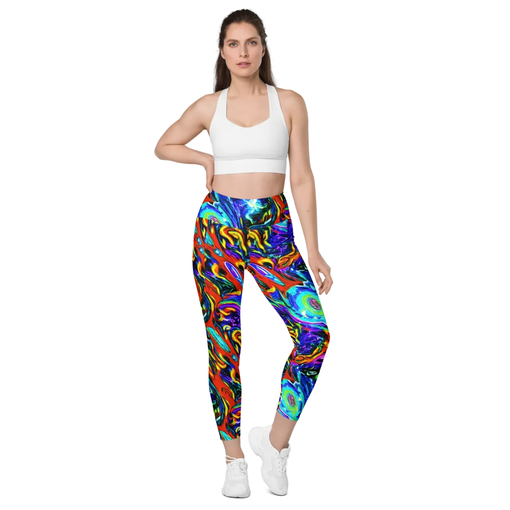 Atomic Marbling on Leggings with Pockets — Front