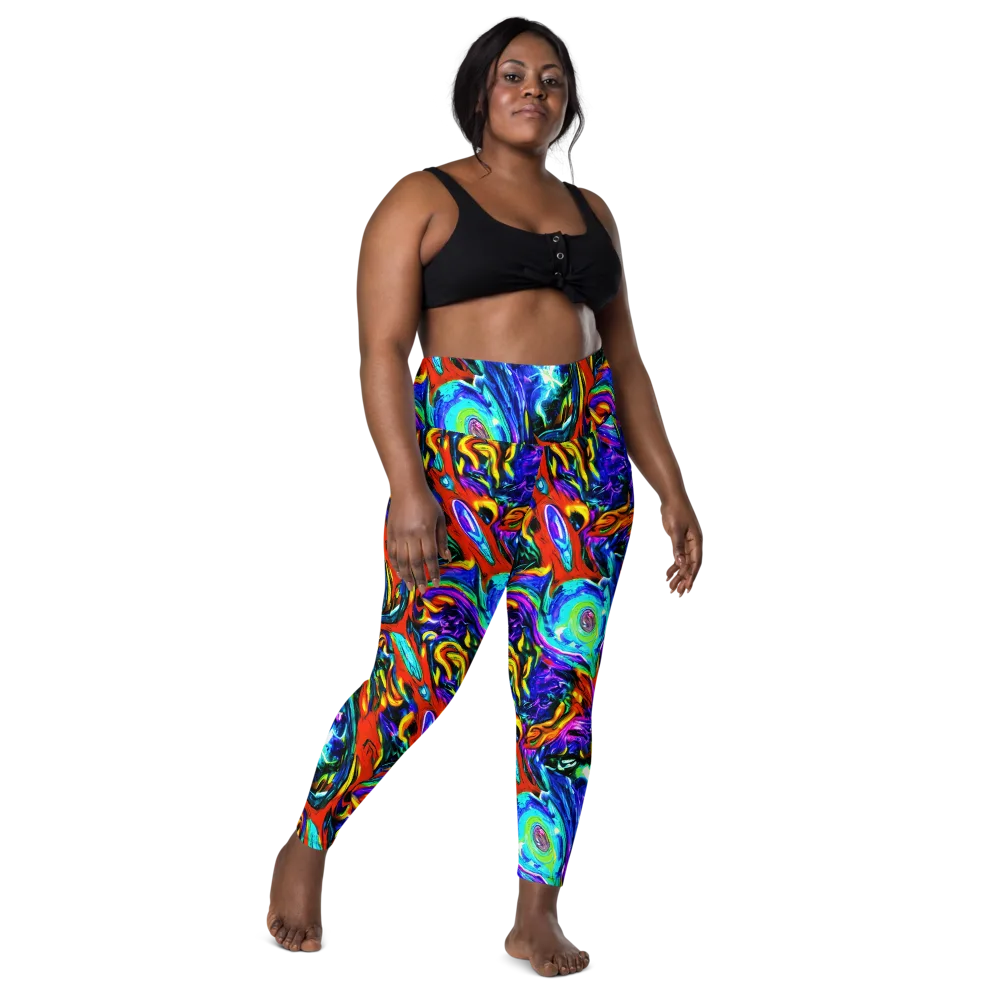 Atomic Marbling on Leggings with Pockets — Front