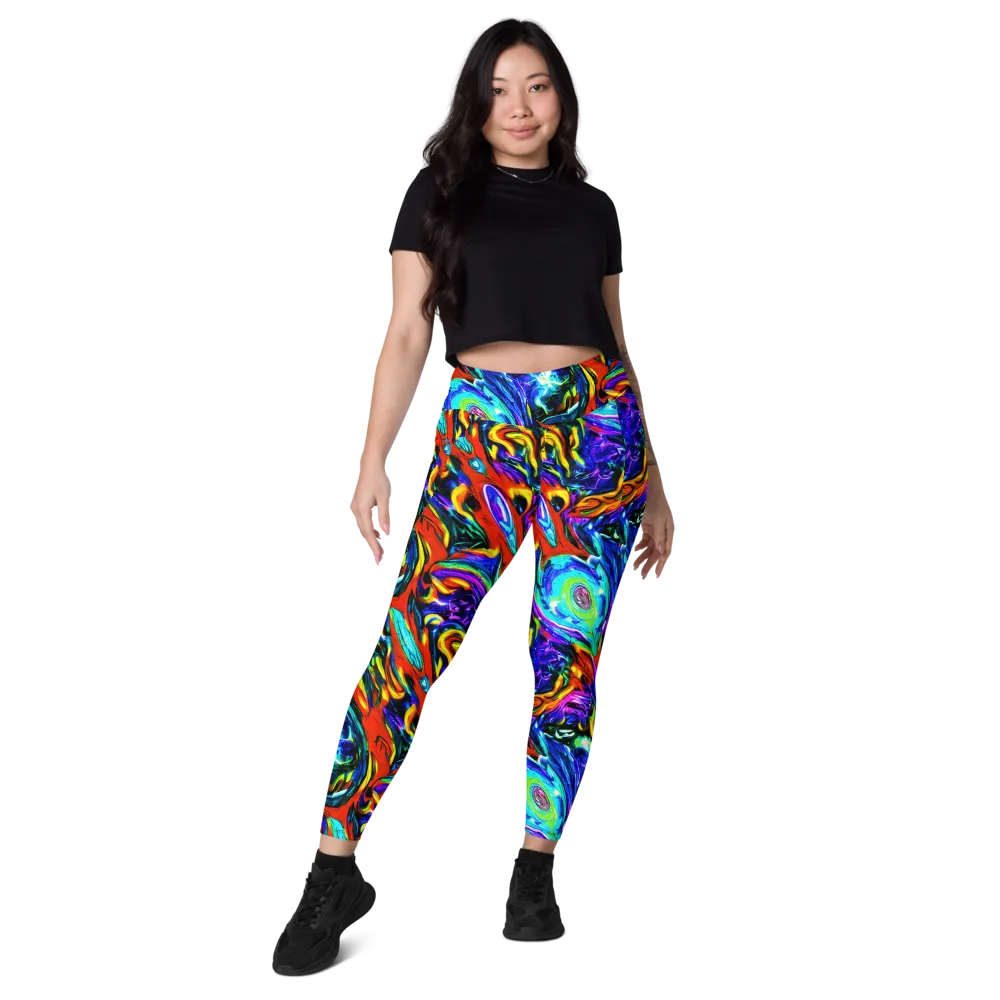 Atomic Marbling on Leggings with Pockets — Front