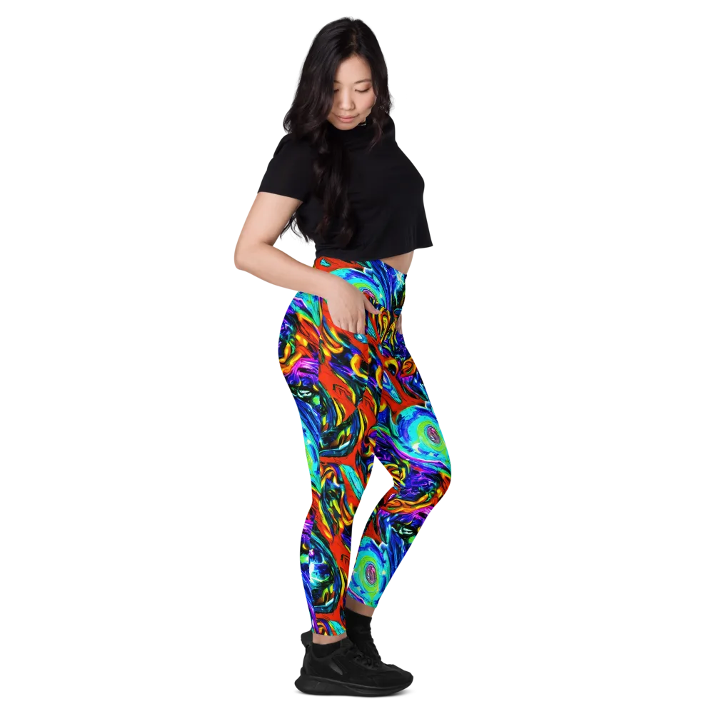 Atomic Marbling on Leggings with Pockets — Right