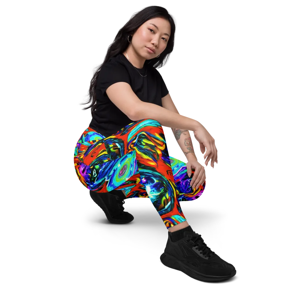 Atomic Marbling on Leggings with Pockets — Right Front