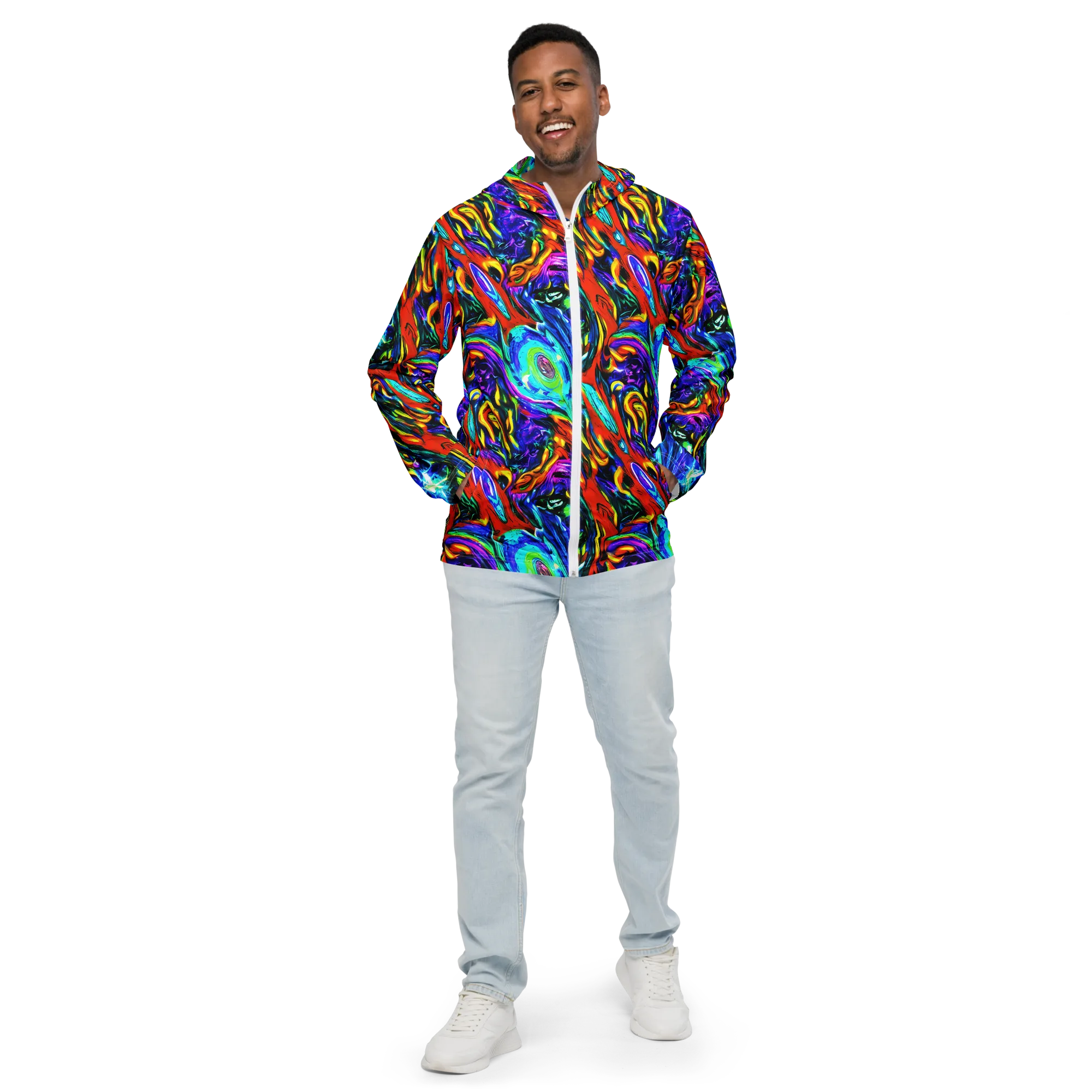 Atomic Marbling on Men's Windbreaker — Front