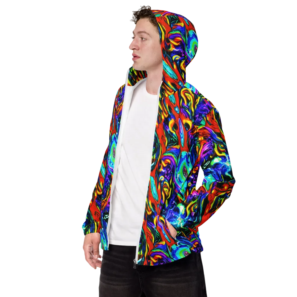 Atomic Marbling on Men's Windbreaker — Left Front