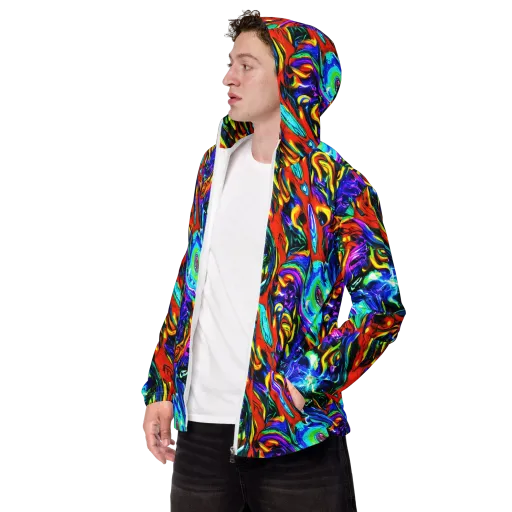 Atomic Marbling on a Men's Windbreaker