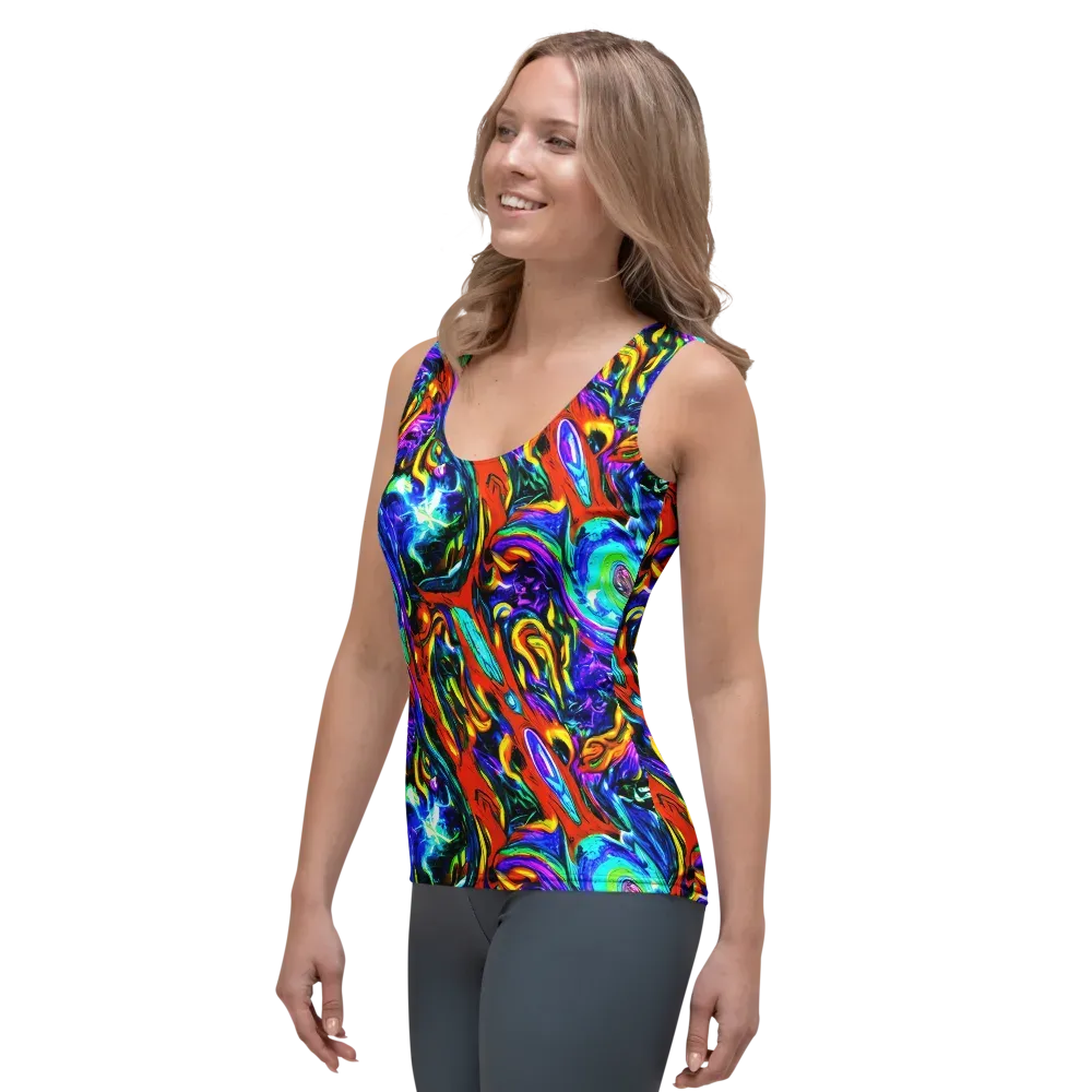 Atomic Marbling on Women's Tank Top — Left Front