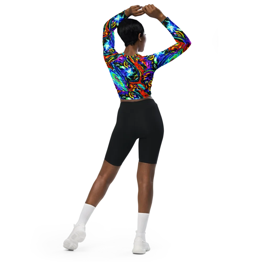 Atomic Marbling on Long Sleeve Crop Top — Back
