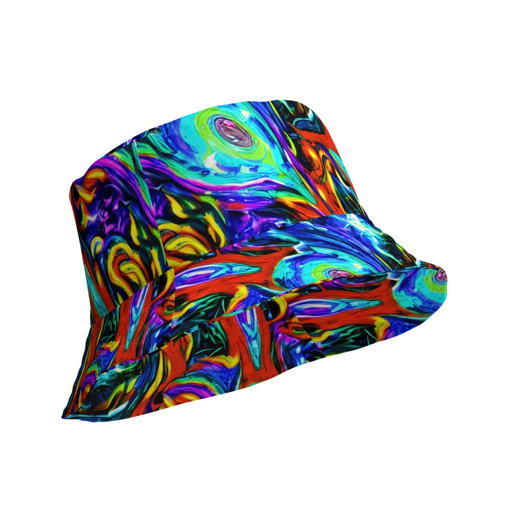 Atomic Marbling on Reversible Bucket Hat — Product details Outside