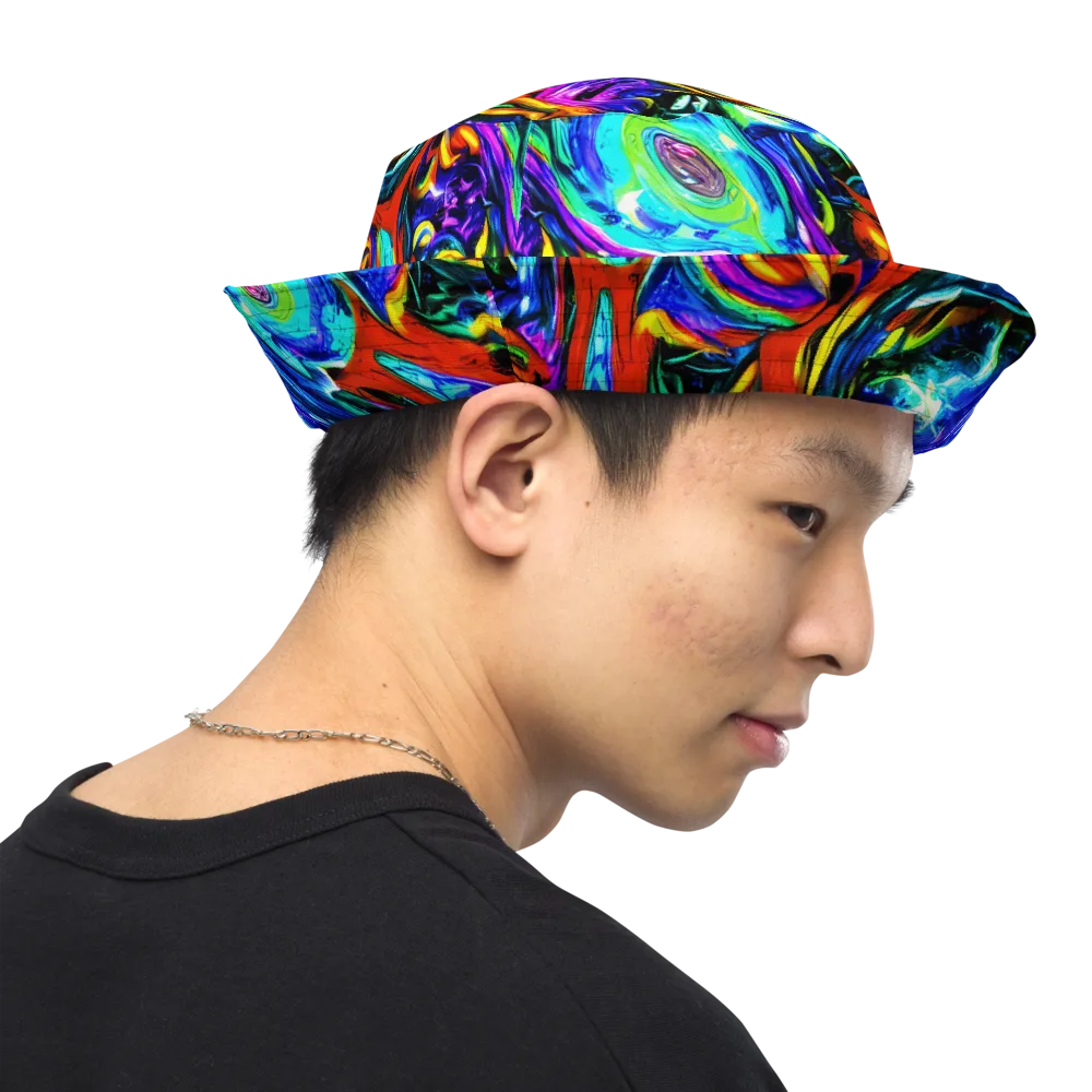 Atomic Marbling on Reversible Bucket Hat — Right Outside