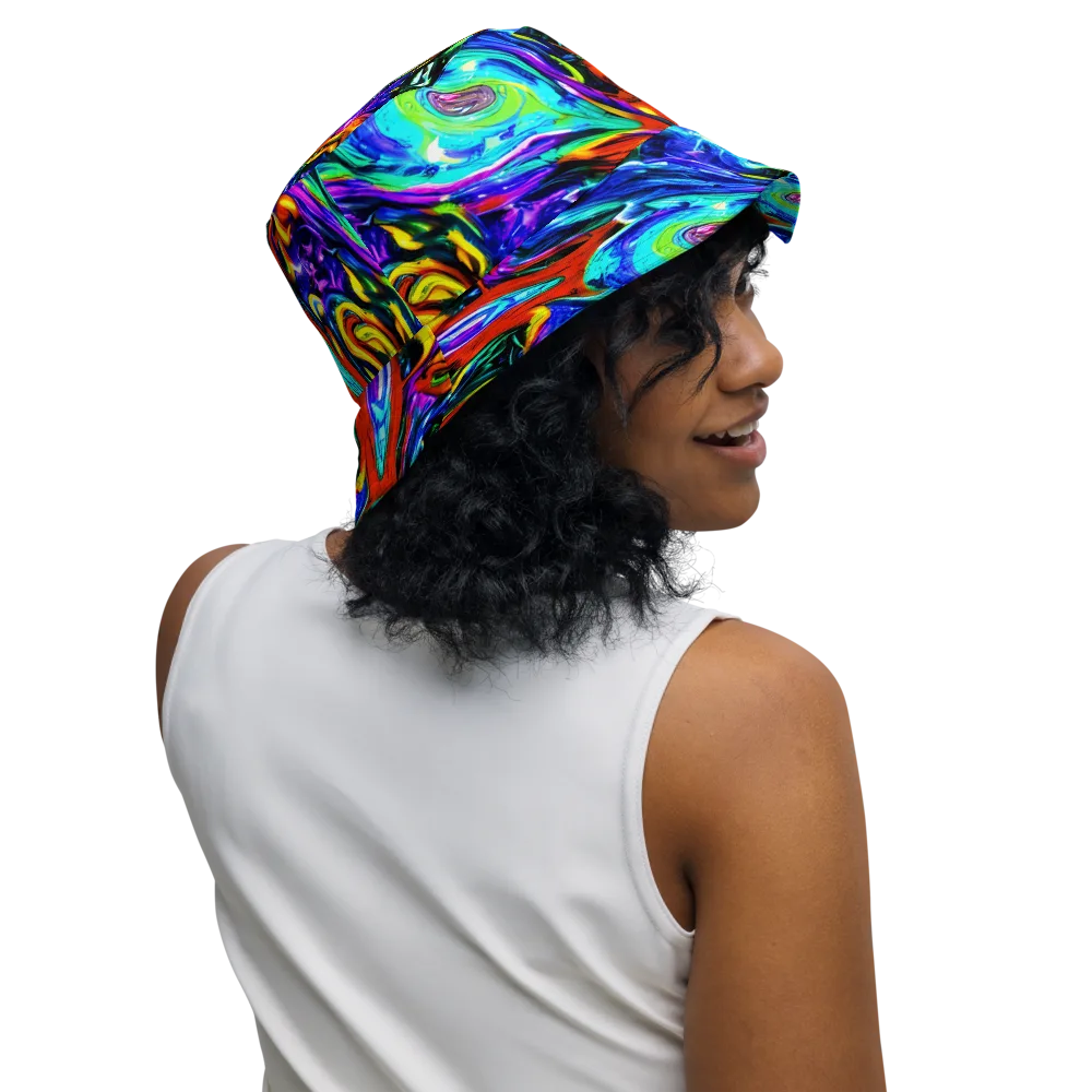 Atomic Marbling on Reversible Bucket Hat — Right Outside