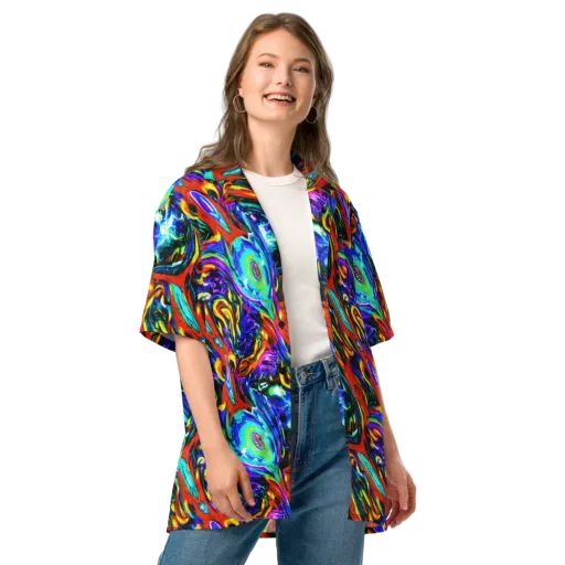 Atomic Marbling on a Button Shirt