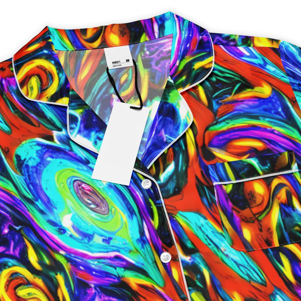 Atomic Marbling on Women's Short Sleeve Pajama Top — Product details