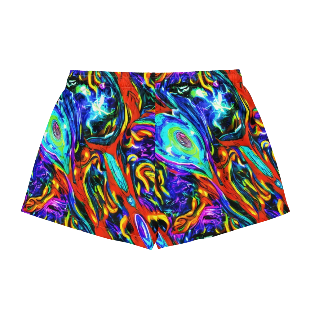 Atomic Marbling on Women's Pajama Shorts — Back