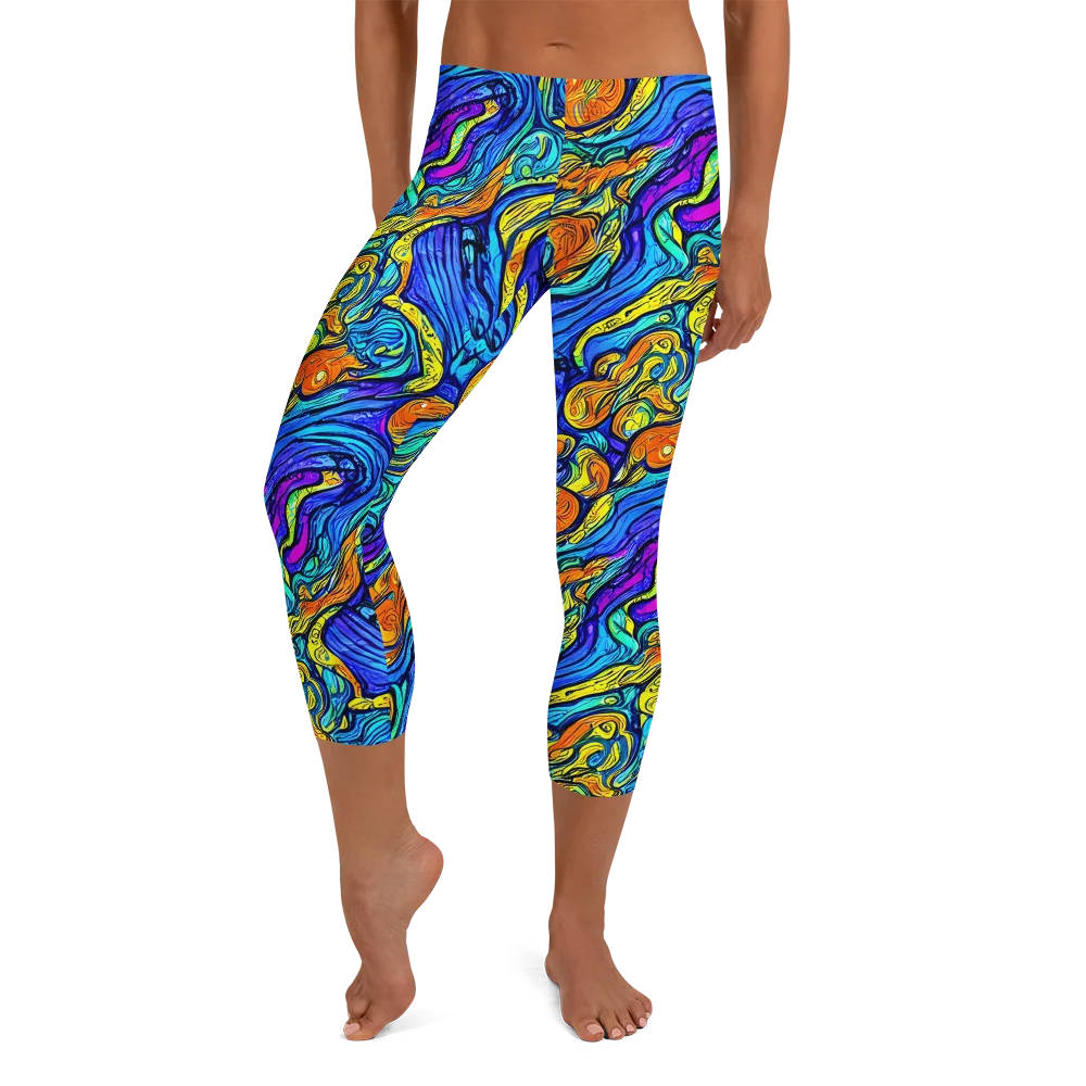 Sonic Sea on Capri Leggings — Front