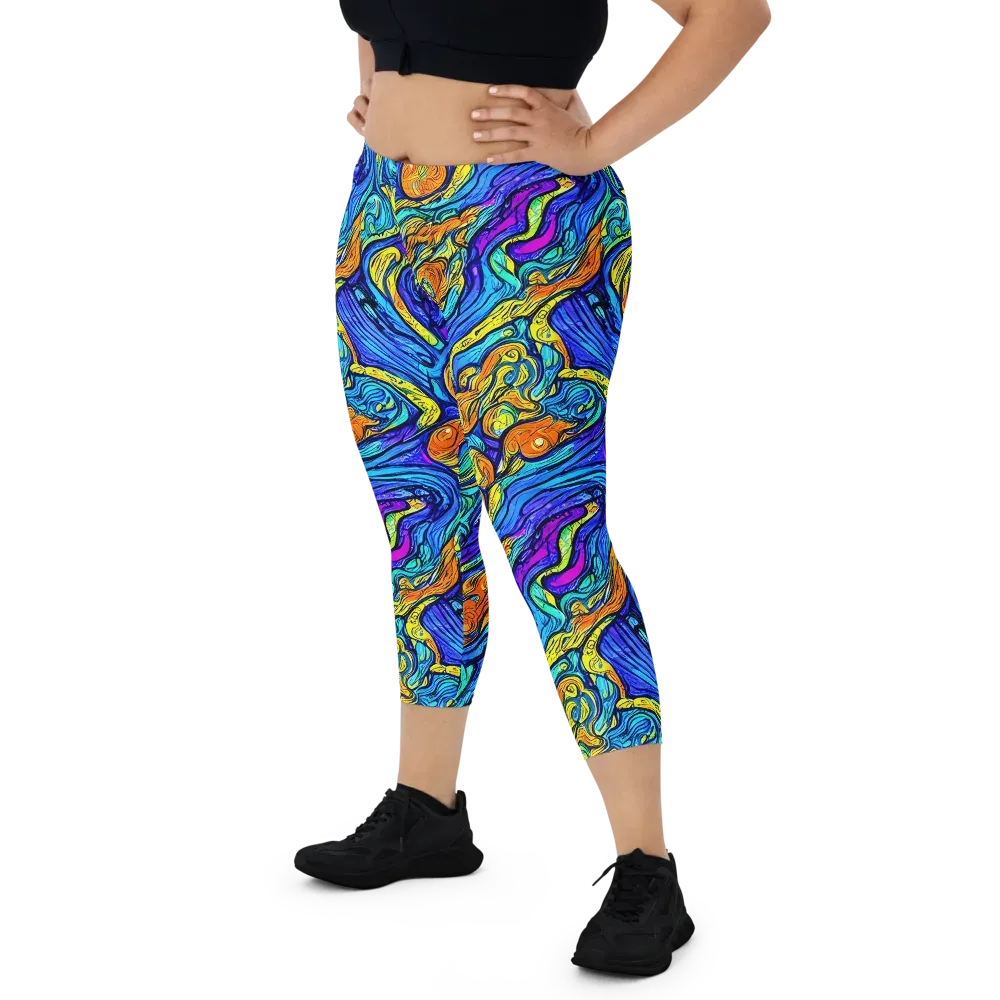 Sonic Sea on Capri Leggings — Front