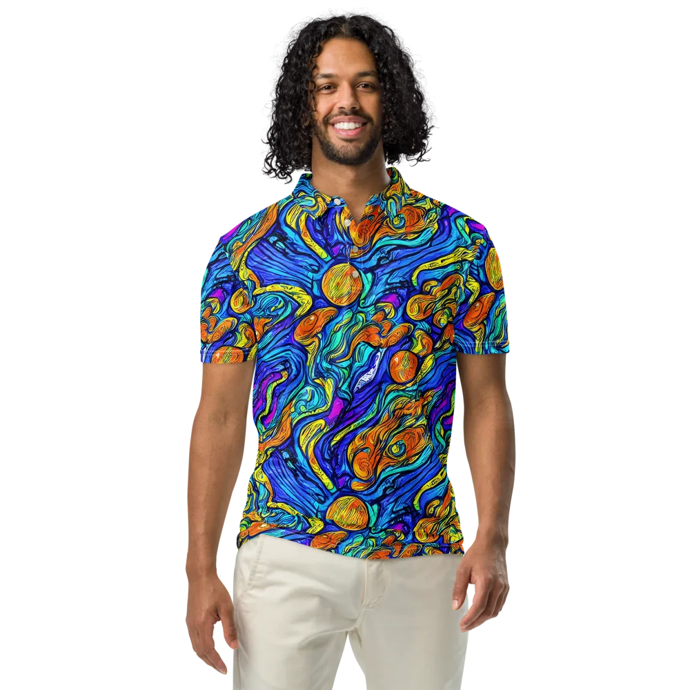 Sonic Sea on Men's Slim Fit Polo Shirt — Front