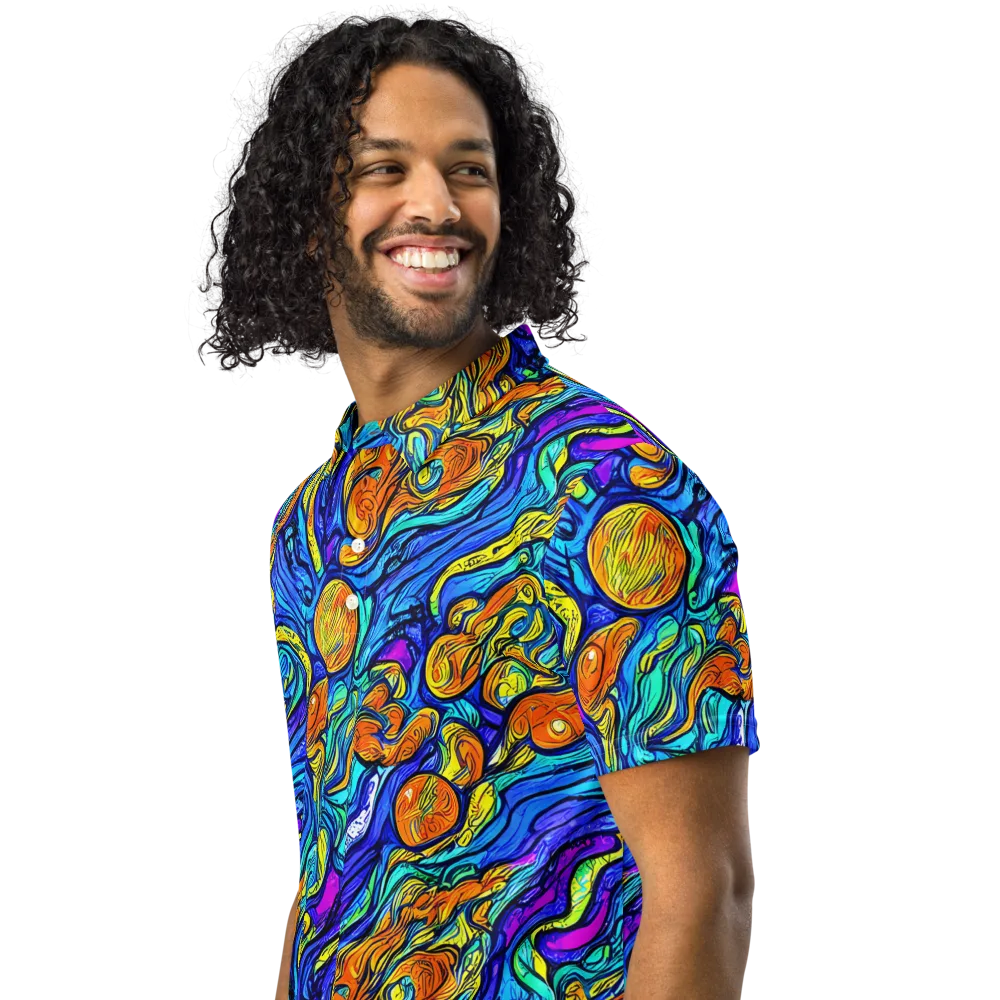 Sonic Sea on Men's Slim Fit Polo Shirt — Left Front