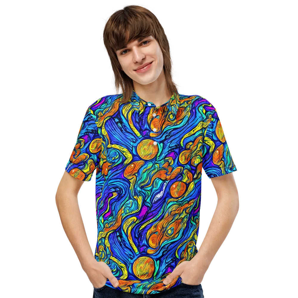 Sonic Sea on Men's Slim Fit Polo Shirt — Front